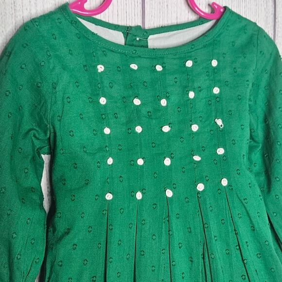 Well Dressed Wolf Green Swiss Dot JuJu A-line Dress, size 2T - Picture 2 of 5